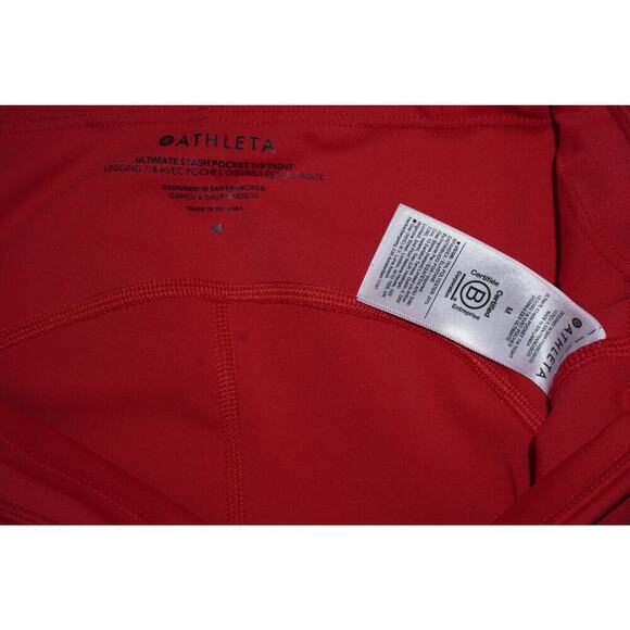 Athleta Ultimate Stash Pocket 7/8 Tight Leggings Red Women’s Size M - Picture 5 of 5